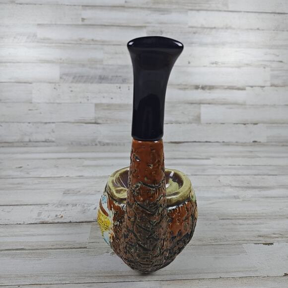 Vintage 1968 Florence Vino Rosso Ceramic Pipe Shaped Decanter/Ashtray 9.5" Tall - Picture 4 of 11